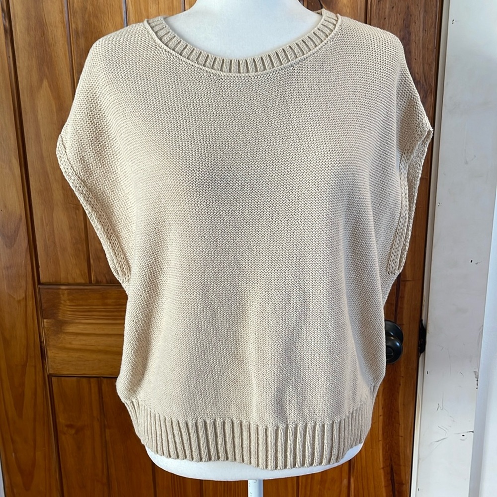 LOFT Beige Knit Muscle Tee